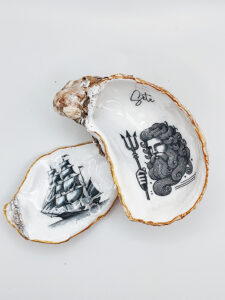 huitre décorée et porte couteaux - Mer & Posséidon